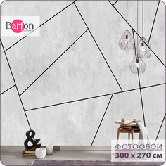 Фотообои флизелиновые 3d Bartonwall Бетон Геометрия 300х270 см M17003-W