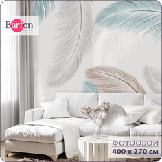 Фотообои флизелиновые 3d Bartonwall Перья 400х270 см M19704