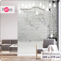 Фотообои флизелиновые 3d Bartonwall Кирпич Лампочки 200х270 см M21102