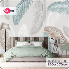 Фотообои флизелиновые 3d Bartonwall Перья 500х270 см M19705