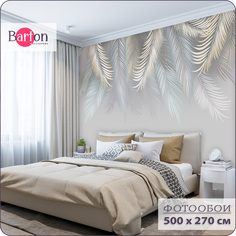 Фотообои флизелиновые 3d Bartonwall Листья 500х270 см M18905