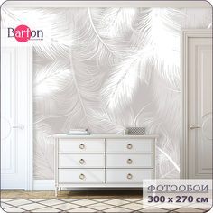 Фотообои флизелиновые 3d Bartonwall Перья 300х270 см M18803