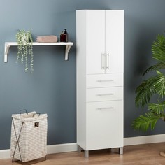 Пенал 500 с корзиной для белья, белый, 50 х 33 х 185 см No Brand