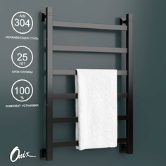 Водяной полотенцесушитель Onix Moon Black 500x800 с нижним подключ. черный полный комплект