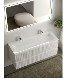 Тумба с керамической раковиной Sancos Snob R 120 Bianco с 2 отверстиями