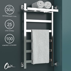 Водяной полотенцесушитель Onix Moon Plus Right 400x800 с полкой правое полный комплект