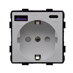 Розетка Izba Tech 00119-6 с USB и Type-C, модуль для рамки на 20W евростандарта