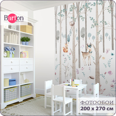 Фотообои флизелиновые 3d Bartonwall Детские Сказочный лес K06702 200х270 см