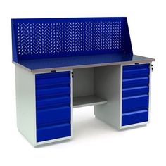 Верстак слесарный металлический с экраном и тумбами Промет WT16WD5WD5P