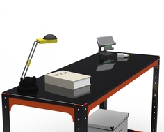 Стол металлический Metalex серия KIT 750х1500х400 (одна полка) (оранжево-черный)
