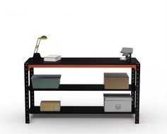 Стол металлический Metalex серия KIT 750х1100х500 (две полки) (оранжево-черный)