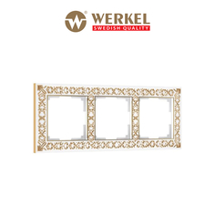 Рамка для розетки / выключателя на 3 поста Werkel W0031523 Antik белое золото металл