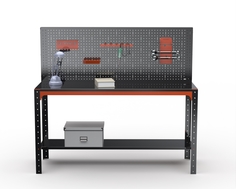 Стол металлический Metalex серия KIT 750х1100х600 + перфопанель с комплектом аксессуаров)