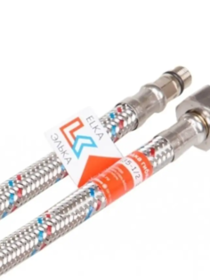 Гибкая подводка ELKA для смесителя гайка 1/2" х штуцер М10 (пара) сталь 180 см / 1,8, 2 шт