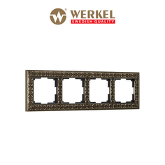 Рамка для розетки / выключателя на 4 поста Werkel W0041512 Antik бронза металл