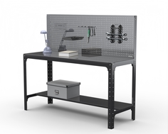 Стол металлический Metalex серия KIT 750х1300х400 + перфопанель (серый)