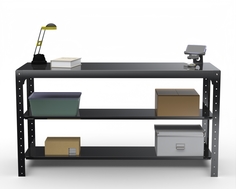 Стол металлический Metalex серия KIT 750х1200х500 (две полки) (черный)