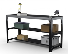 Стол металлический Metalex серия KIT 750х1200х600 (две полки) (черный)
