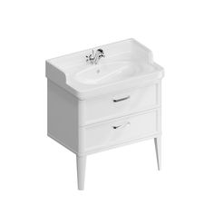 Тумба POMPEI напольная с 2 ящиками 80, белая глянцевая PO.N.80.2/WHT Kerama Marazzi