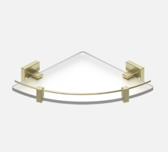 Полка угловая одиночная стеклянная D&C Cary gold DC8921-1BG матовое золото