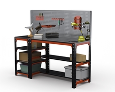 Стол металлический Metalex 201252 KIT 750х1600х600 с боковыми полками, перфопанелью