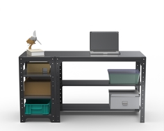 Стол металлический Metalex 201402 KIT 750х1600х500 с боковыми полками, серый