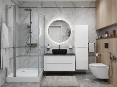 Тумба с раковиной BelBagno Etna ETNA80BL-KEPMNO-1302H301-SET со столешницей