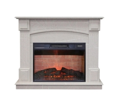 Электрокамин Real Flame Carolina Marble 25,5/24 WT-F714 с очагом Irvine 24