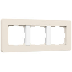 Рамка для розетки и выключателя на 3 поста Werkel Split W0033066 soft-touch айвори/белый