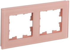 BRITE Рамка 2-местная РУ-2-2-БрП стекло персиковый матовый IEK