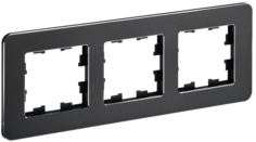 BRITE Рамка 3-местная РУ-3-1-Бр металл черный RE IEK