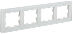 BRITE Рамка 4-местная РУ-4-2-Бр стекло белый матовый IEK