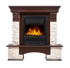 Электрокамин Electrolux Pietra Classic камень белый, шпон темный дуб + EFP/P-1020LS
