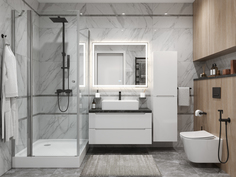Тумба с раковиной BelBagno Etna ETNA80BL-KEPMNO-1338-SET со столешницей