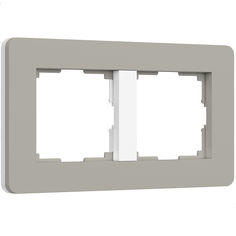 Рамка для розетки и выключателя на 2 поста Werkel Split W0023067 soft-touch дымчатый/белый