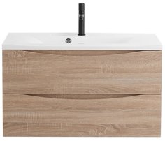 Тумба с раковиной BelBagno Marino 80-BB800/450-LV-MR-PR Rovere Bianco