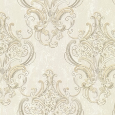 Обои Decori-Decori Mirabilia 83417 Винил на флизелине (1,06х10,05) Бежевый, Дамаск Decori&Decori