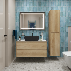 Тумба с раковиной BelBagno Kraft KRAFT80RNN-KEPBO-1302H301-SET со столешницей