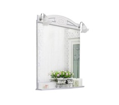 Sanflor Зеркало Sanflor Адель 82 белое, патина серебро