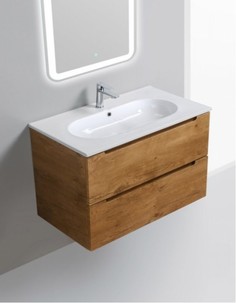 Тумба с керамической раковиной BelBagno Etna 80-LOV-800-LVB 80 см, цвет Rovere Nature
