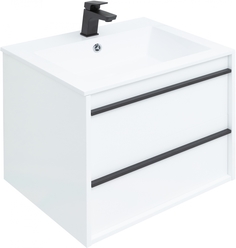Тумба с раковиной Aquanet Lino 60 белый матовый