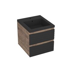 Тумба Bau Stil Loft black brushed, раковина BAU Stil 40, черный металлик, SD5611 Bauedge