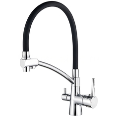Смеситель Ledeme RL4855-2 с гибким изливом и встроенным краном под фильтр питьевой воды