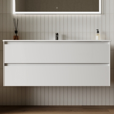 Тумба с раковиной Sancos Cento 120-1 белая, CN120-1W+CN7006