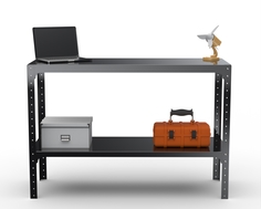 Стол-верстак Metalex серия KIT 950х1000х600 (одна полка) (чёрный)