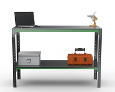 Стол-верстак Metalex серия KIT 950х1000х500 (одна полка) (серо-зеленый)