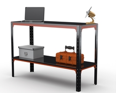 Стол-верстак Metalex серия KIT 950х1100х600 (одна полка) (оранжево-чёрный)