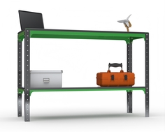 Стол-верстак Metalex серия KIT 950х1400х400 (одна полка) (серо-зеленый)