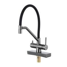 Смеситель для кухни Gappo G98-9 G4QV09HB8-HT9с гибким изливом, оружейная сталь