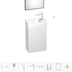 Подвесная тумба с раковиной для ванной и туалета Wellsee WC Area 202010482 в наборе 8 в 1